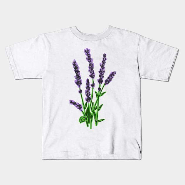 Lavender Kids T-Shirt by panco